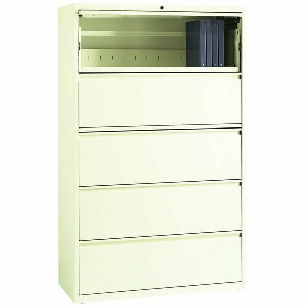 Hirsh Industries 20665 HL10000 Series Cloud Five-Drawer Lateral File Cabinet-Roll-Out Storage Shelf 42020665